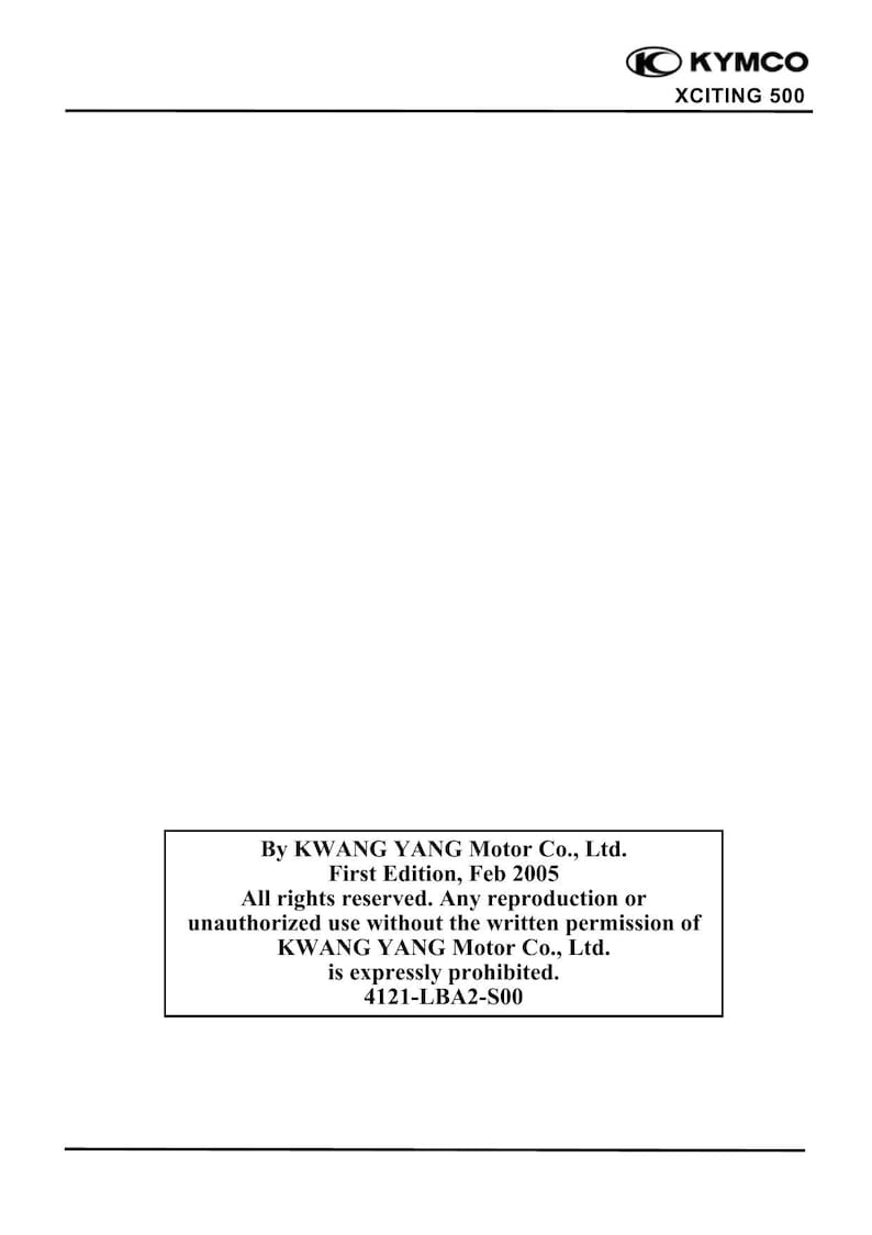KYMCO Xciting 500 Service Manual service manual preview page 9