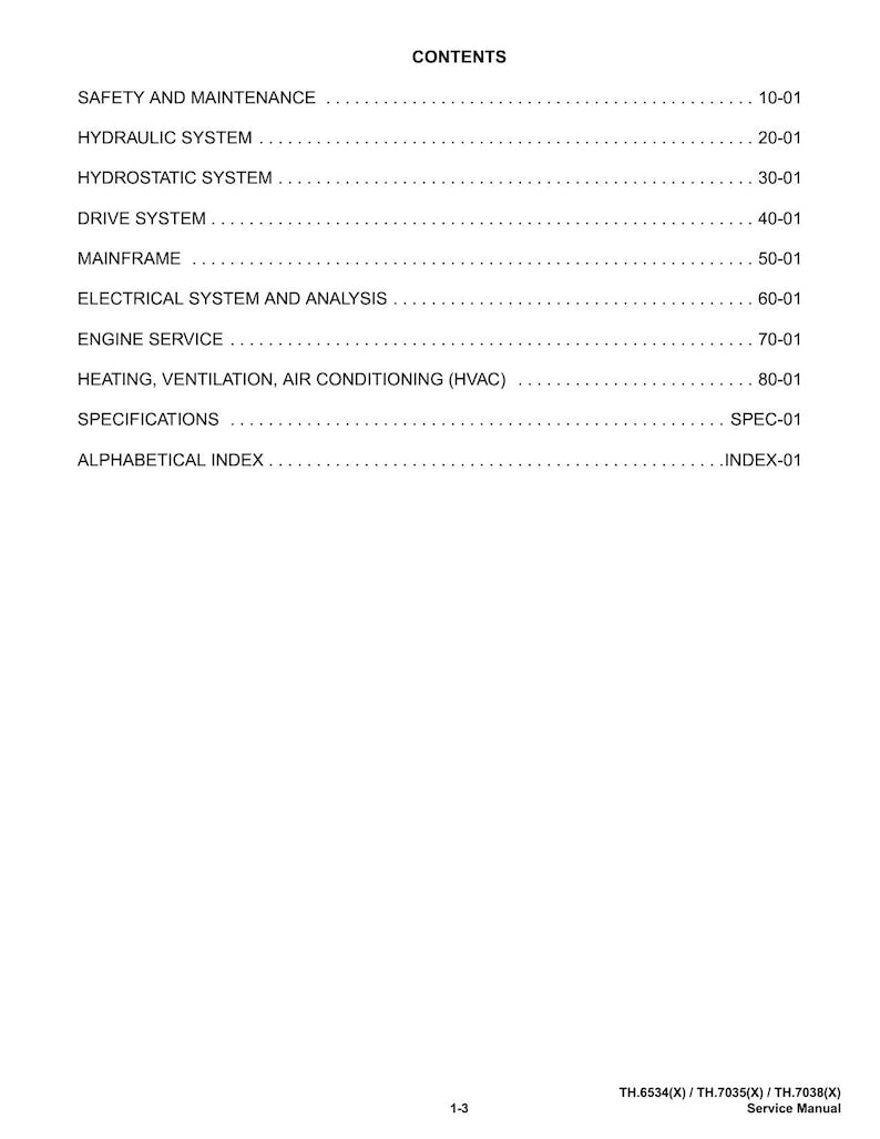 Massey Ferguson TH6534 TH7035 TH7038 Telehandler Service Manual 2016-2020 service manual preview page 3