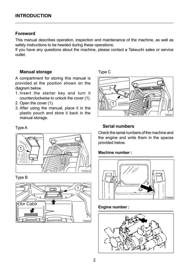 Takeuchi TL120 TL130 TL140 TL150 Crawler Loader Operator Manual service manual preview page 3