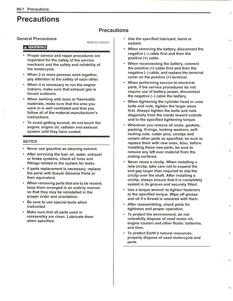 Suzuki GSX-S750 Service Manual service manual preview page 7