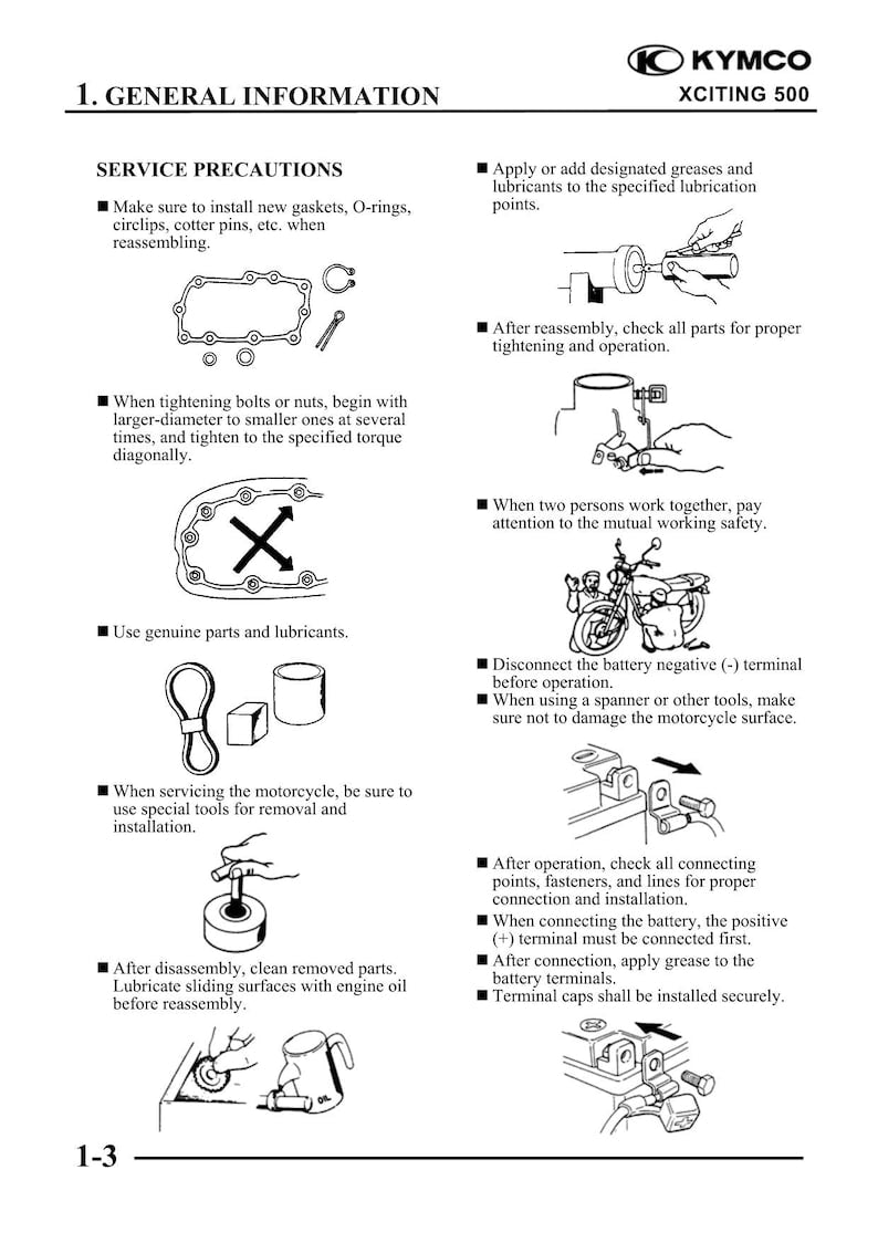 KYMCO Xciting 500 Service Manual service manual preview page 4