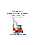 Takeuchi TB125 TB135 TB145 Service Manual PDF service repair manual cover