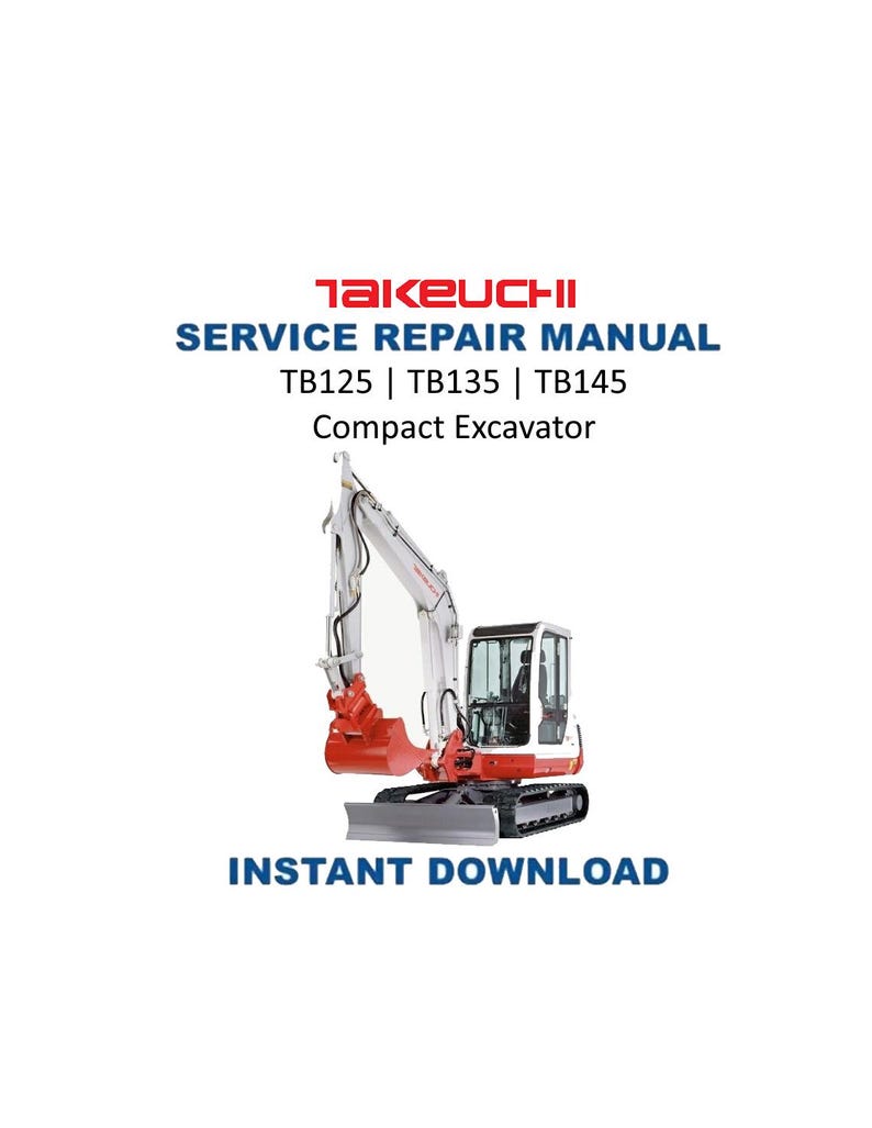 Takeuchi TB125 TB135 TB145 Service Manual PDF service repair manual cover