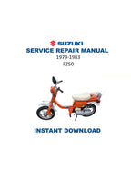 Suzuki FZ50 Service Manual 1979-1983 50cc Motorcycle PDF service repair manual cover