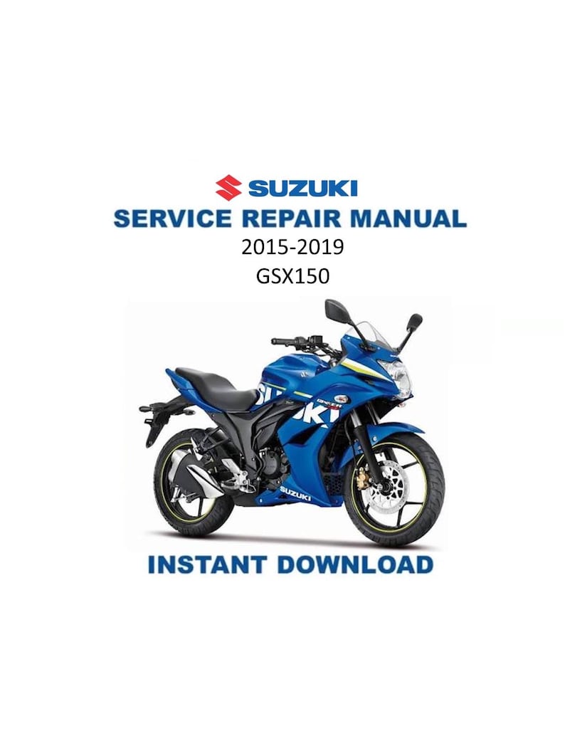 Suzuki GSX150 Service Manual 2015-2019 Motorcycle Repair PDF service repair manual cover