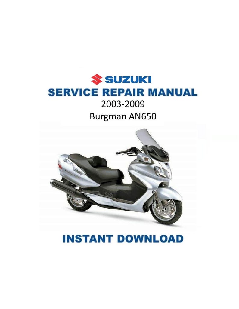 Suzuki AN650 Burgman 650 Service Manual PDF service repair manual cover