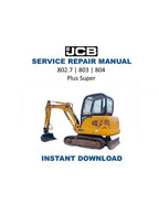 JCB 802.7 803 804 Plus Super Service Manual 1994-2005 Mini Excavator PDF service repair manual cover