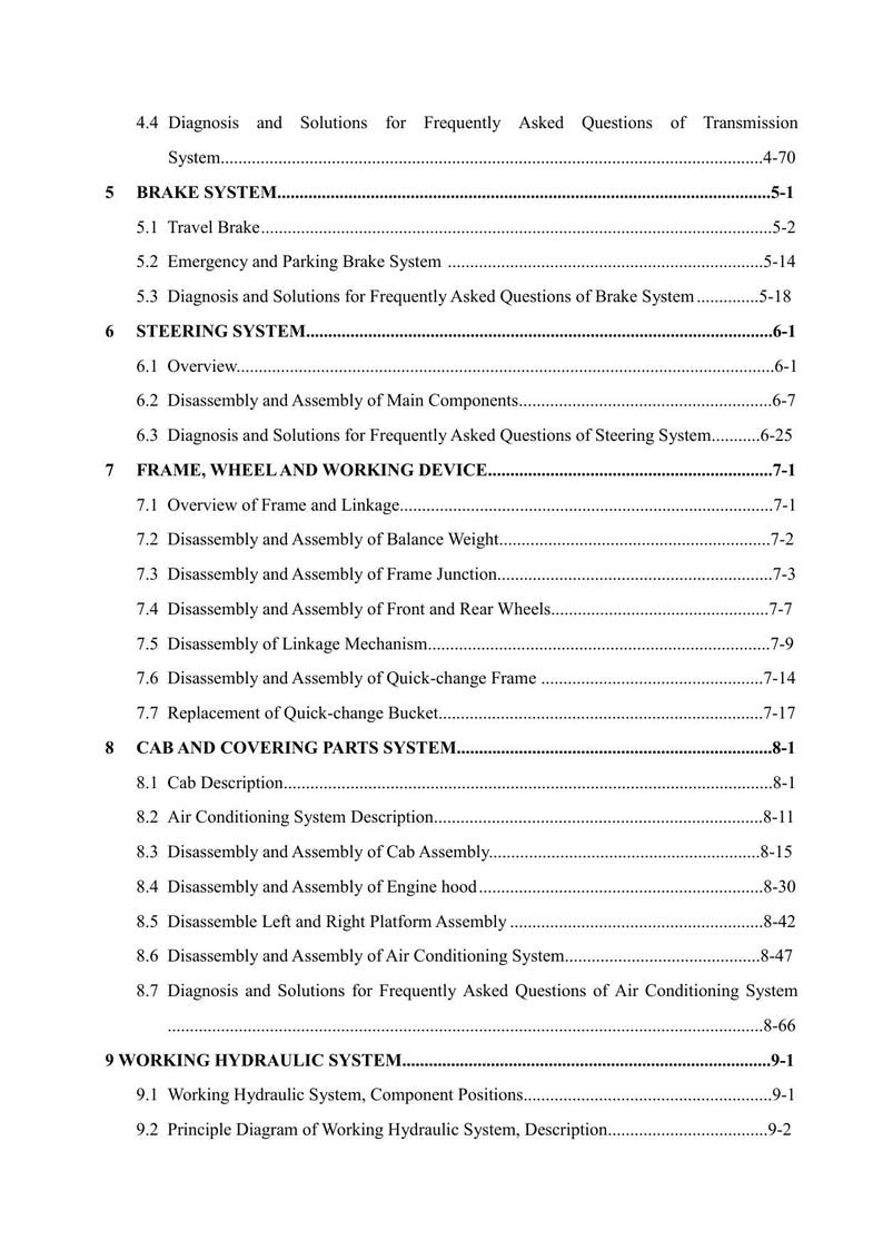 SDLG LG958L Wheel Loader Service Manual 2015-2019 Loader service manual preview page 8