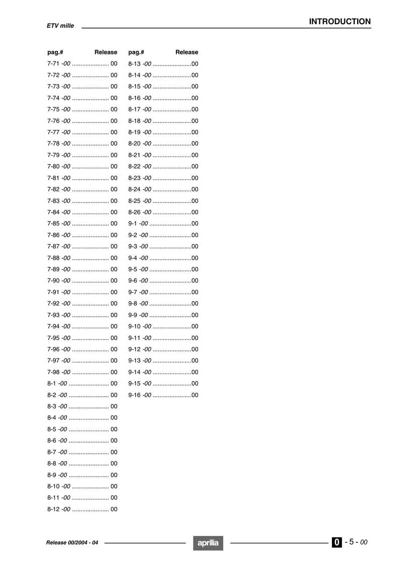 Aprilia Caponord ETV Mille Service Manual service manual preview page 9