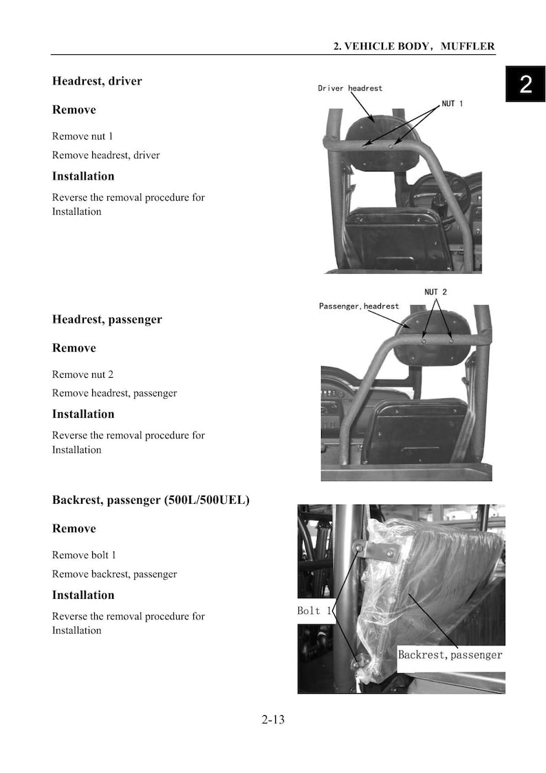 XY Powersports XY500 UTV Service Manual 2010-2014 4x4 utv service manual preview page 4