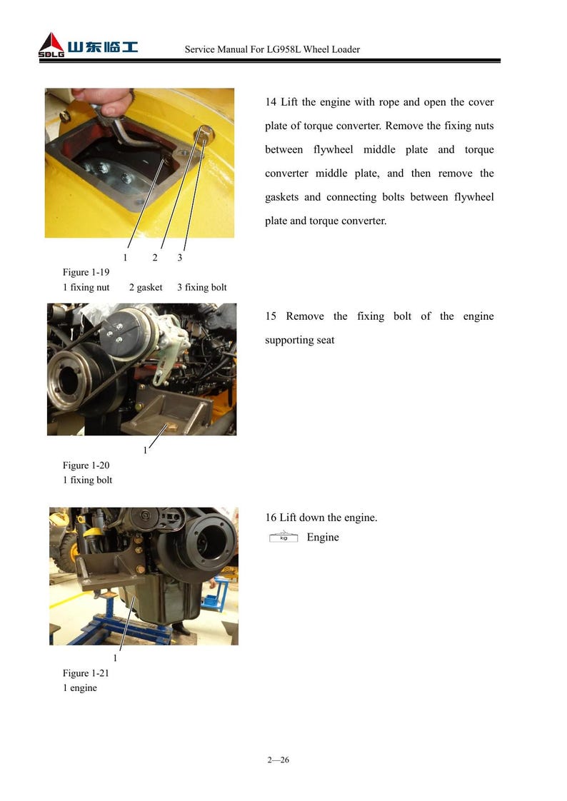 SDLG LG958L Wheel Loader Service Manual 2015-2019 Loader service manual preview page 4
