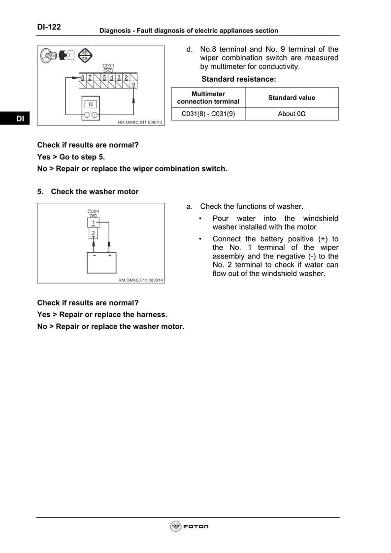 Foton Aumark C 1031 Service Manual 2013-2017 Light Truck Philippines service manual preview page 5