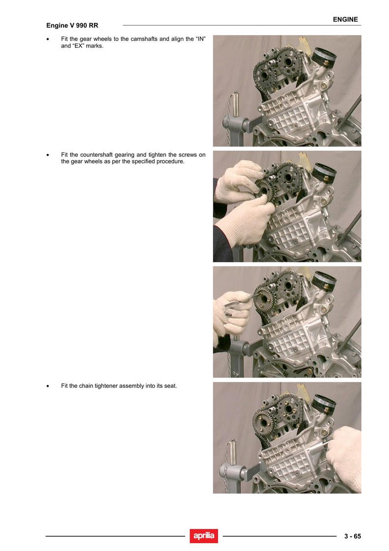 Aprilia V990 RR Engine Service Manual 2005-2009 Motorcycle service manual preview page 5