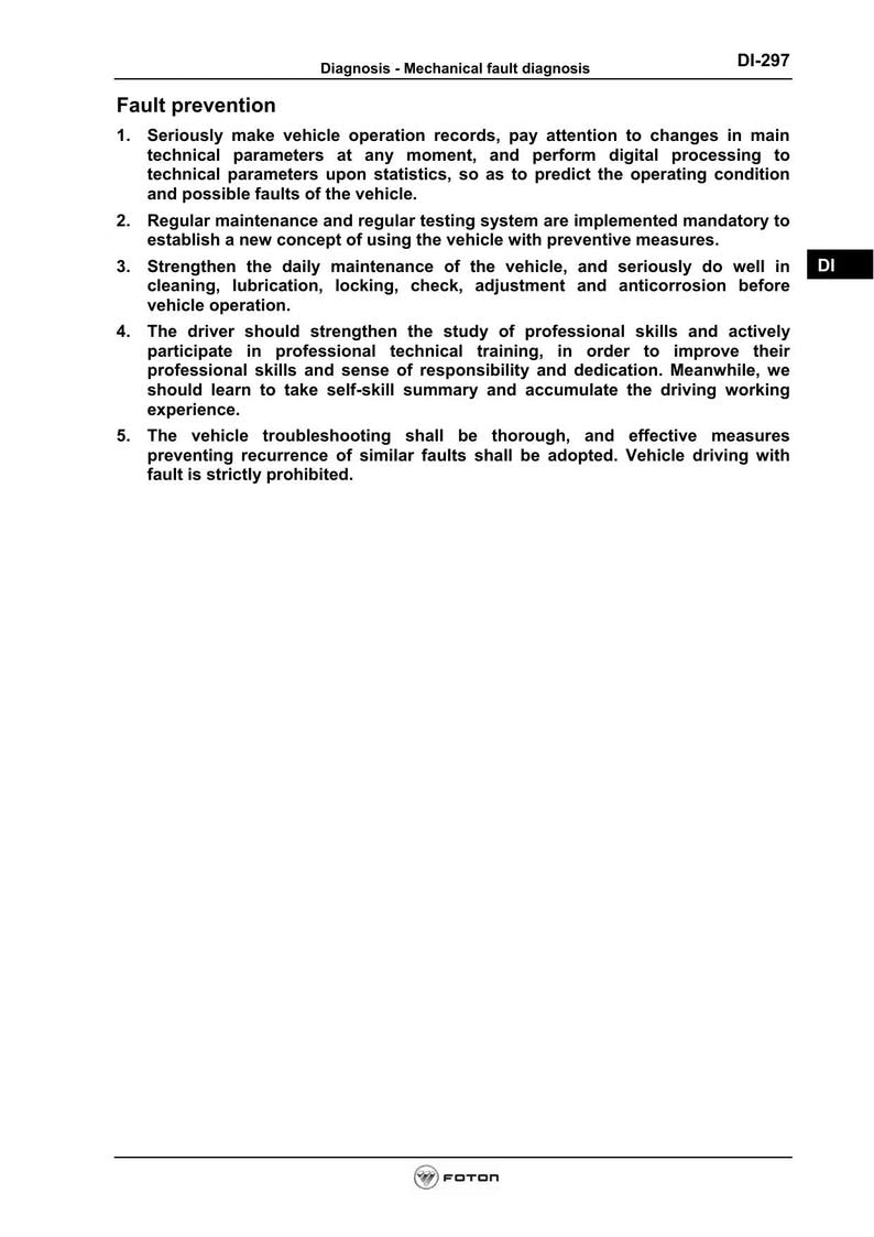 Foton Aumark C 1031 Service Manual 2013-2017 Light Truck Philippines service manual preview page 9