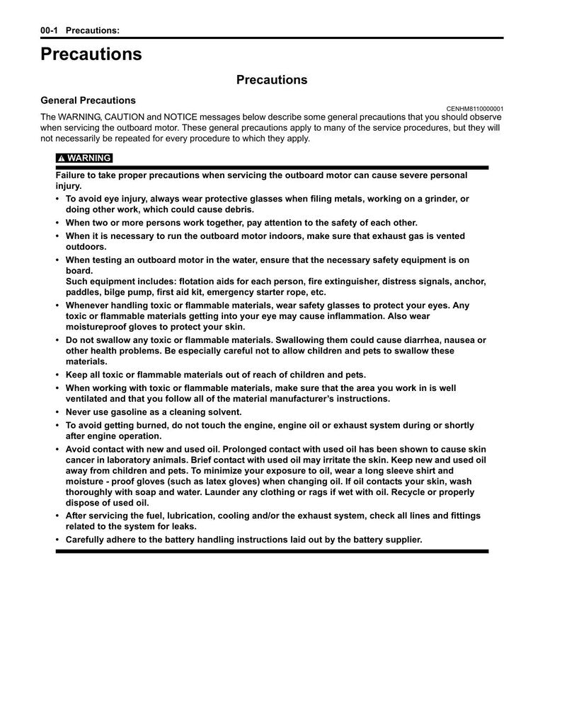 Suzuki DF4A DF5A DF6A Outboard Service Manual service manual preview page 8