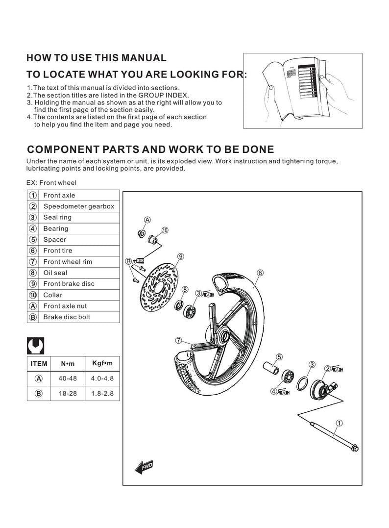 Haojue NEX115 Service Manual service manual preview page 4