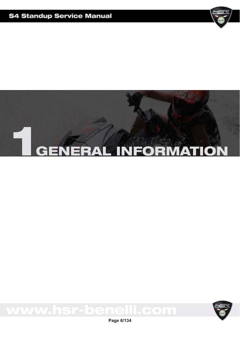 HSR Benelli S4 Standup Service Manual service manual preview page 10