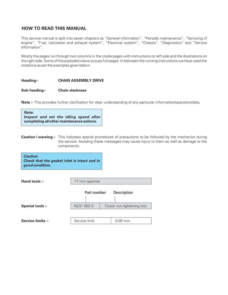 TVS Apache RTR 160 4V Service Manual service manual preview page 7