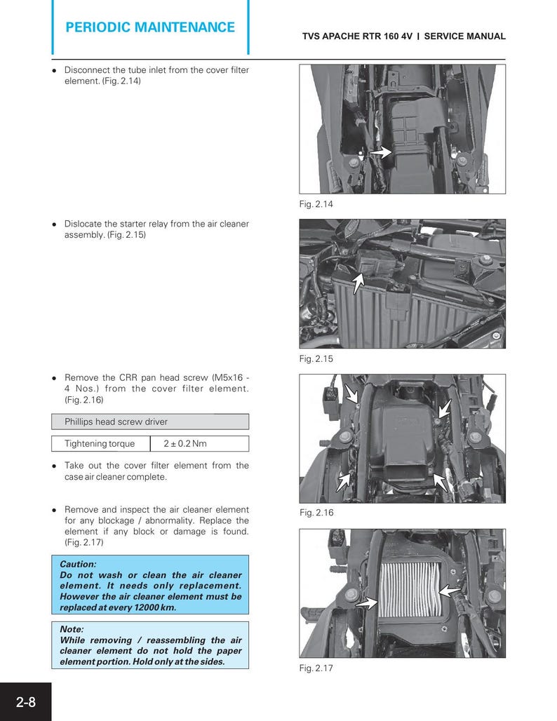 TVS Apache RTR 160 4V Service Manual service manual preview page 3