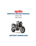 Aprilia Shiver 750 Service Manual PDF service repair manual cover