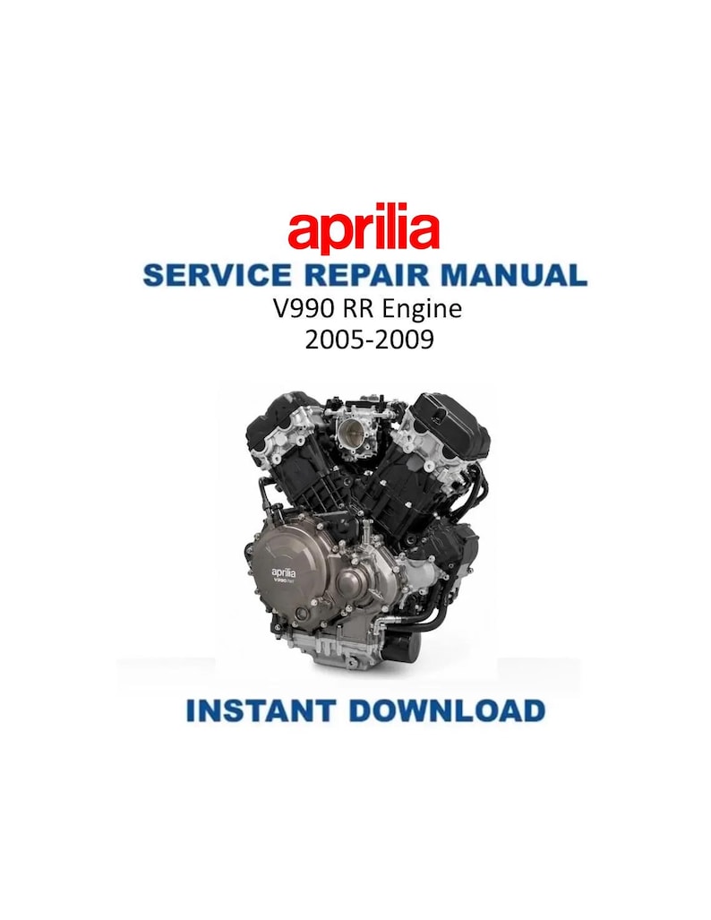 Aprilia V990 RR Engine Service Manual 2005-2009 Motorcycle PDF service repair manual cover