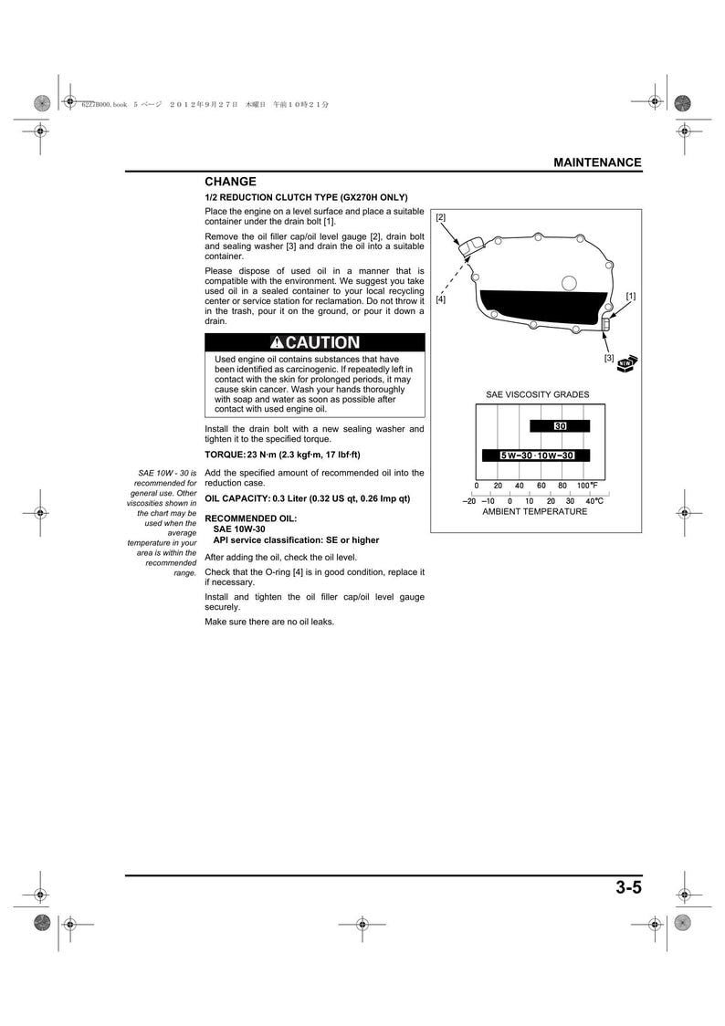 Honda GX270H GX390H1 Engine Service Manual 2012-2016 service manual preview page 3