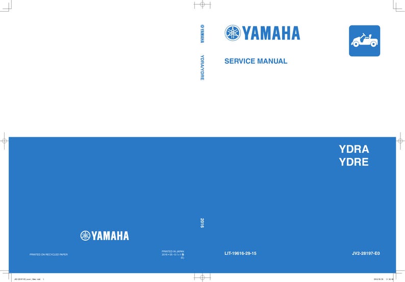 Yamaha YDRA YDRE Golf Car Service Manual 2016-2020 Golf Cart service manual preview page 2