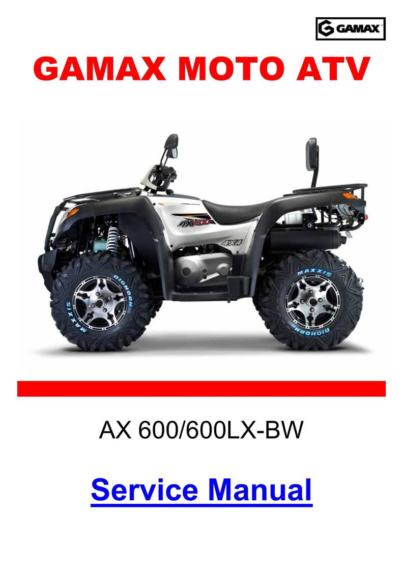 Gamax AX600 600LX Service Manual 2015-2019 ATV Repair service manual preview page 2