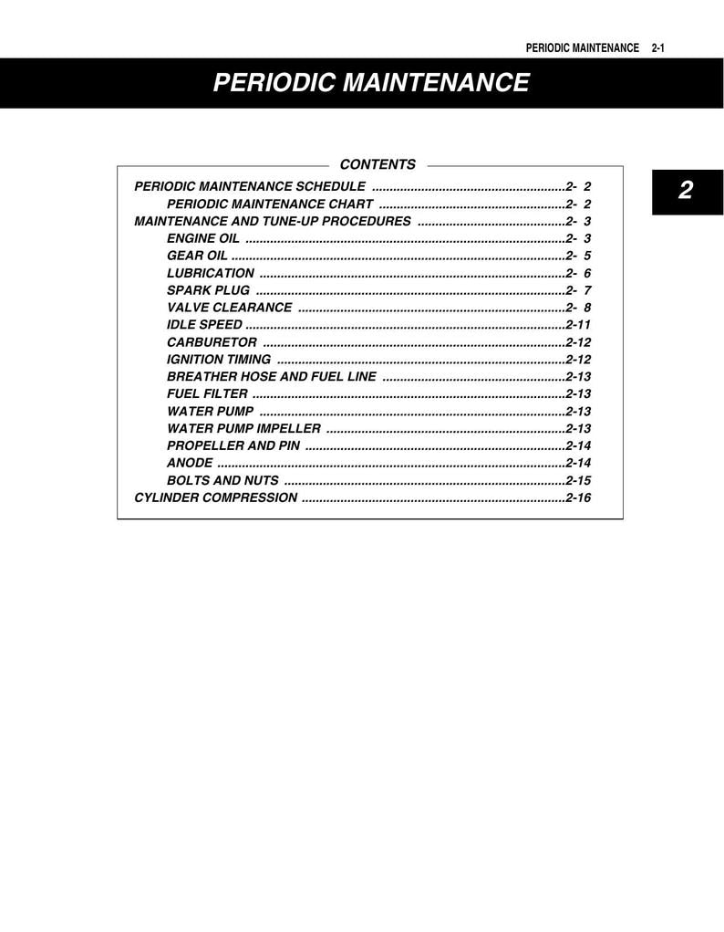 Suzuki DF2.5 Four Stroke Outboard Service Manual service manual preview page 10