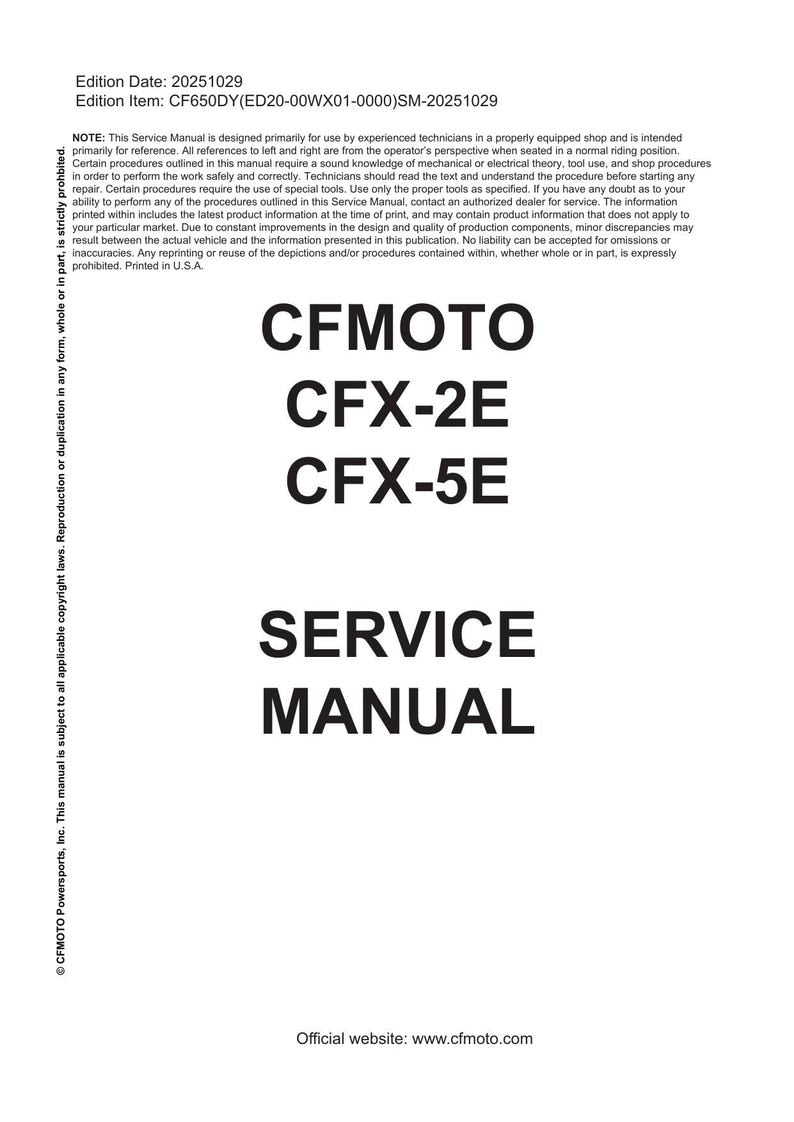 CFMOTO CFX-2E CFX-5E Service Manual service manual preview page 2