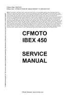 CFMOTO IBEX 450 Service Manual 2023-2026 Motorcycle service manual preview page 2