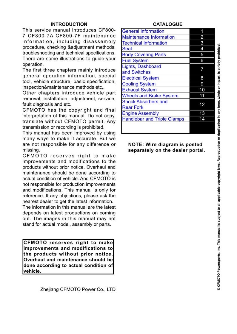 CFMOTO 800NK 799cc Service Manual service manual preview page 3