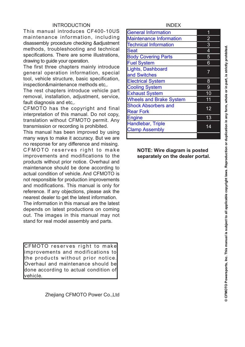 CFMOTO 450CL-C Service Manual service manual preview page 3