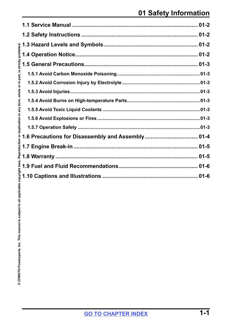 CFMOTO CFORCE 800 850 1000 Touring Service Manual 2024-2026 ATV service manual preview page 7