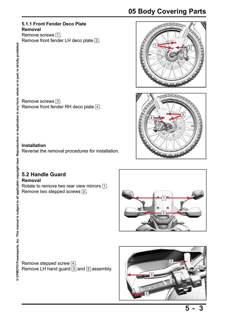 CFMOTO IBEX 450 Service Manual 2023-2026 Motorcycle service manual preview page 4