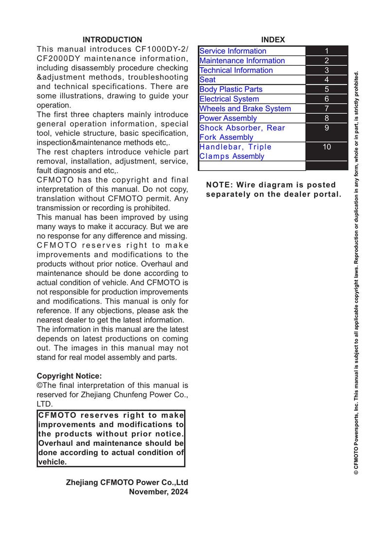 CFMOTO CFX-2E CFX-5E Service Manual 2026 Electric Motorcycle service manual preview page 3