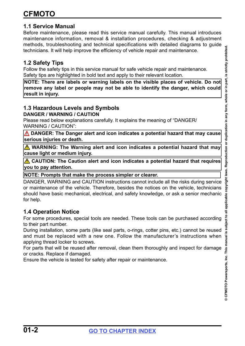 CFMOTO UFORCE U10 Pro Service Manual service manual preview page 8