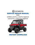 CFMOTO UFORCE U10 Pro Service Manual PDF service repair manual cover