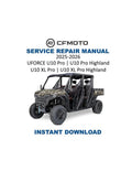 CFMOTO UFORCE U10 Pro XL Pro Service Manual PDF service repair manual cover