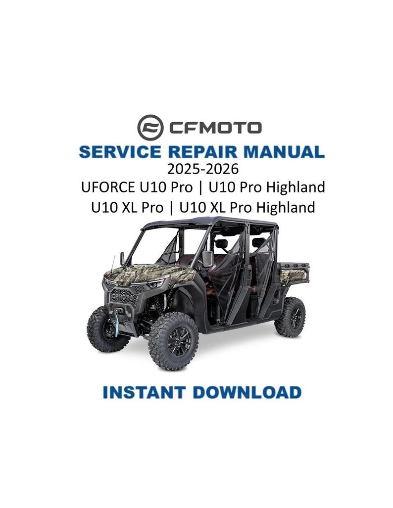 CFMOTO UFORCE U10 Pro XL Pro Service Manual PDF service repair manual cover