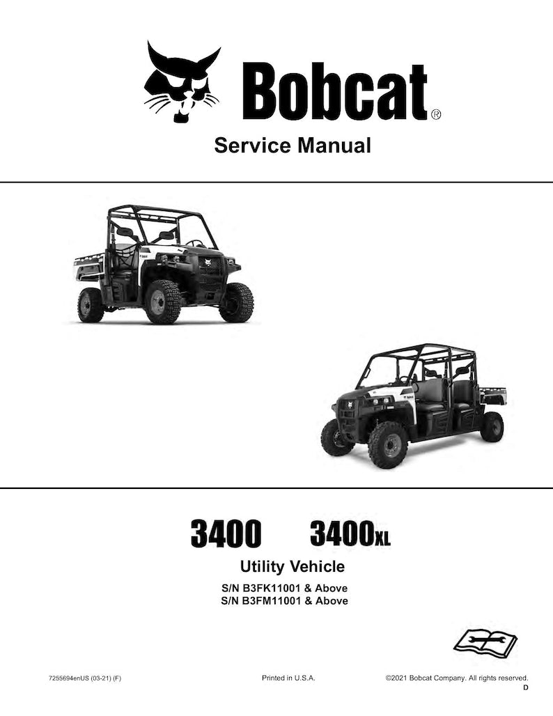 Bobcat 3400 3400XL Service Manual service manual preview page 2