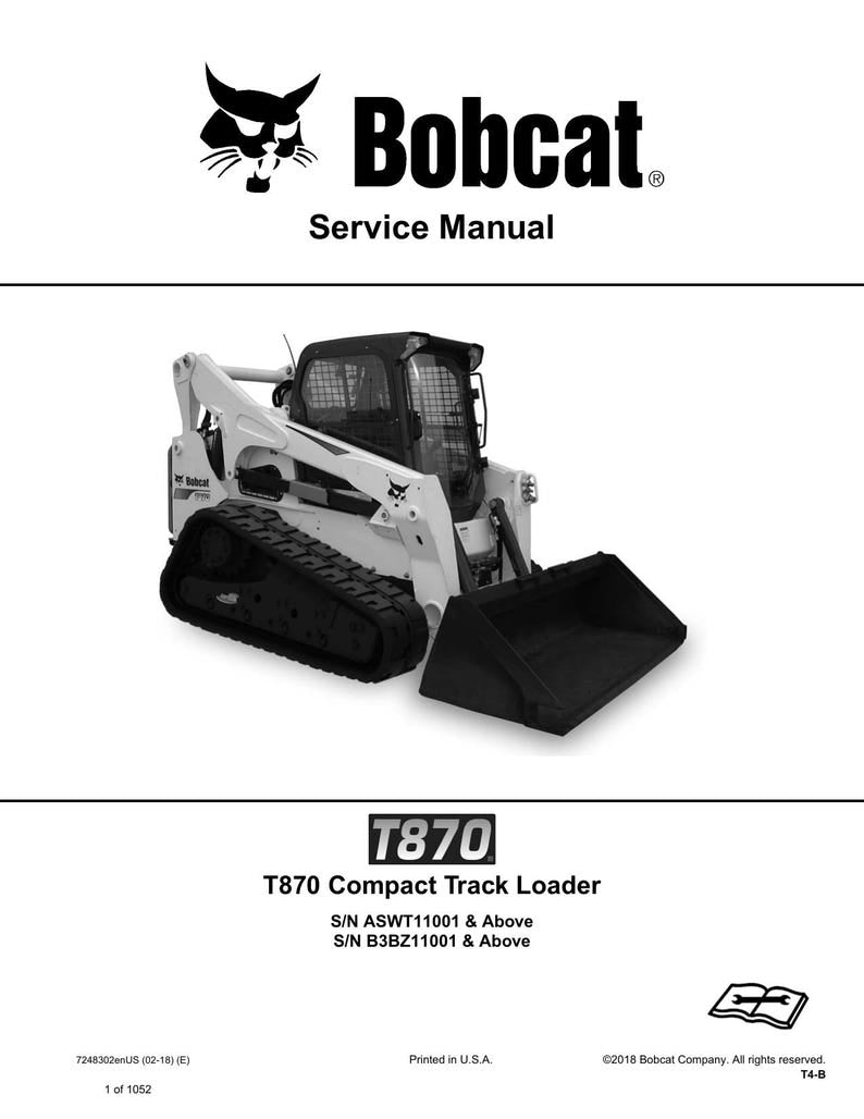 Bobcat T870 Compact Track Loader Service Manual 2018-2022 service manual preview page 2