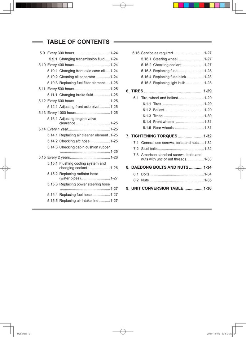 Daedong FX751 Tractor Service Manual service manual preview page 6