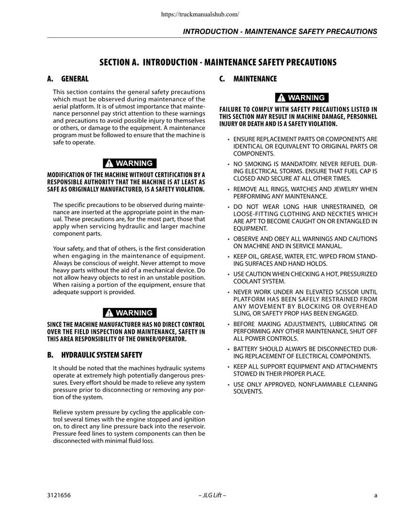 JLG 1930 2032 2632 2646 3246 ES Service Manual 2014-2020 service manual preview page 6