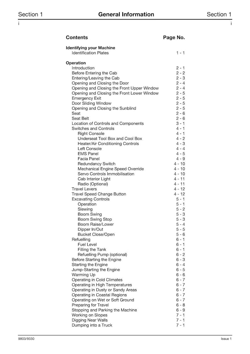 JCB 8080 Midi Excavator Service Manual 1995-1999 Repair service manual preview page 9