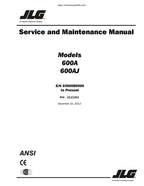 JLG 600A 600AJ Boom Lift Service Manual service manual preview page 2