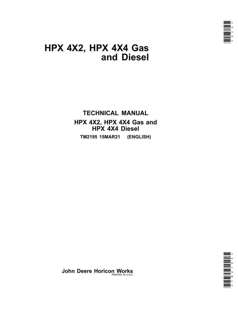 John Deere Gator HPX 4X2 4X4 Gas Diesel Service Manual 2014-2021 UTV service manual preview page 2