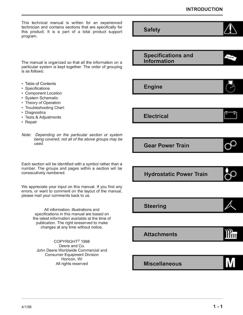 John Deere Sabre Lawn Tractor Service Manual service manual preview page 3