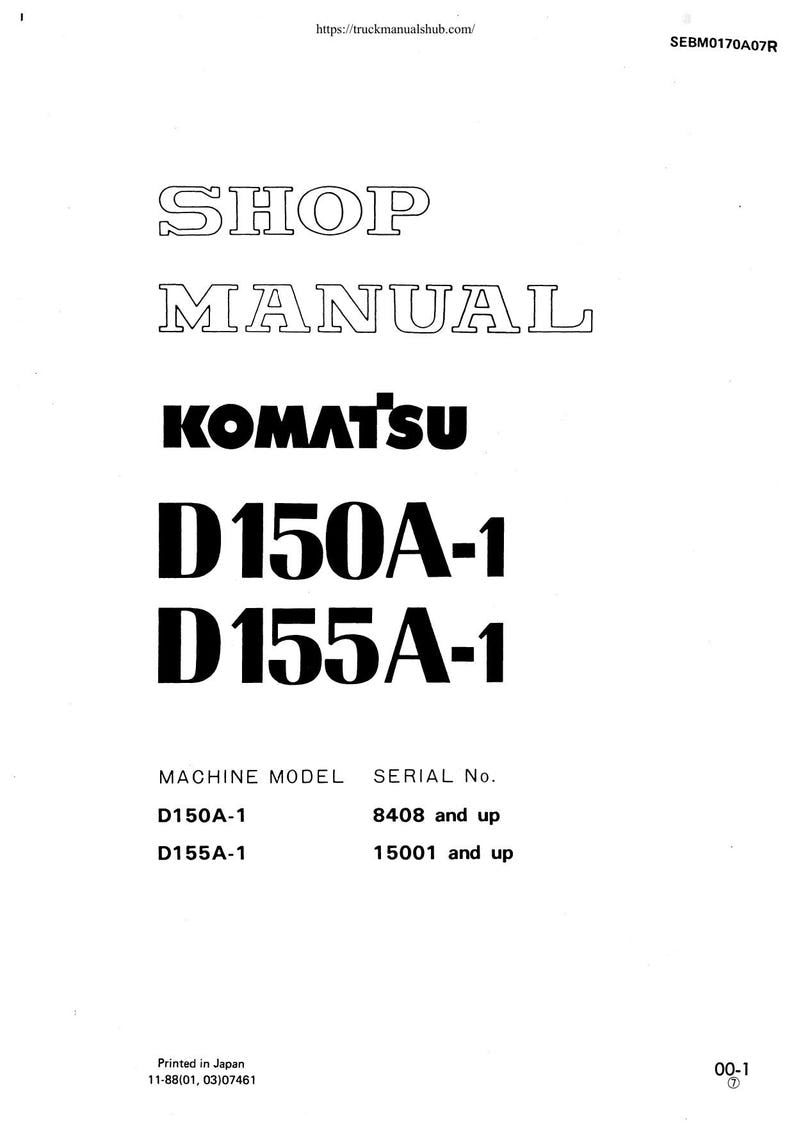 Komatsu D150A-1 D155A-1 Service Manual service manual preview page 2