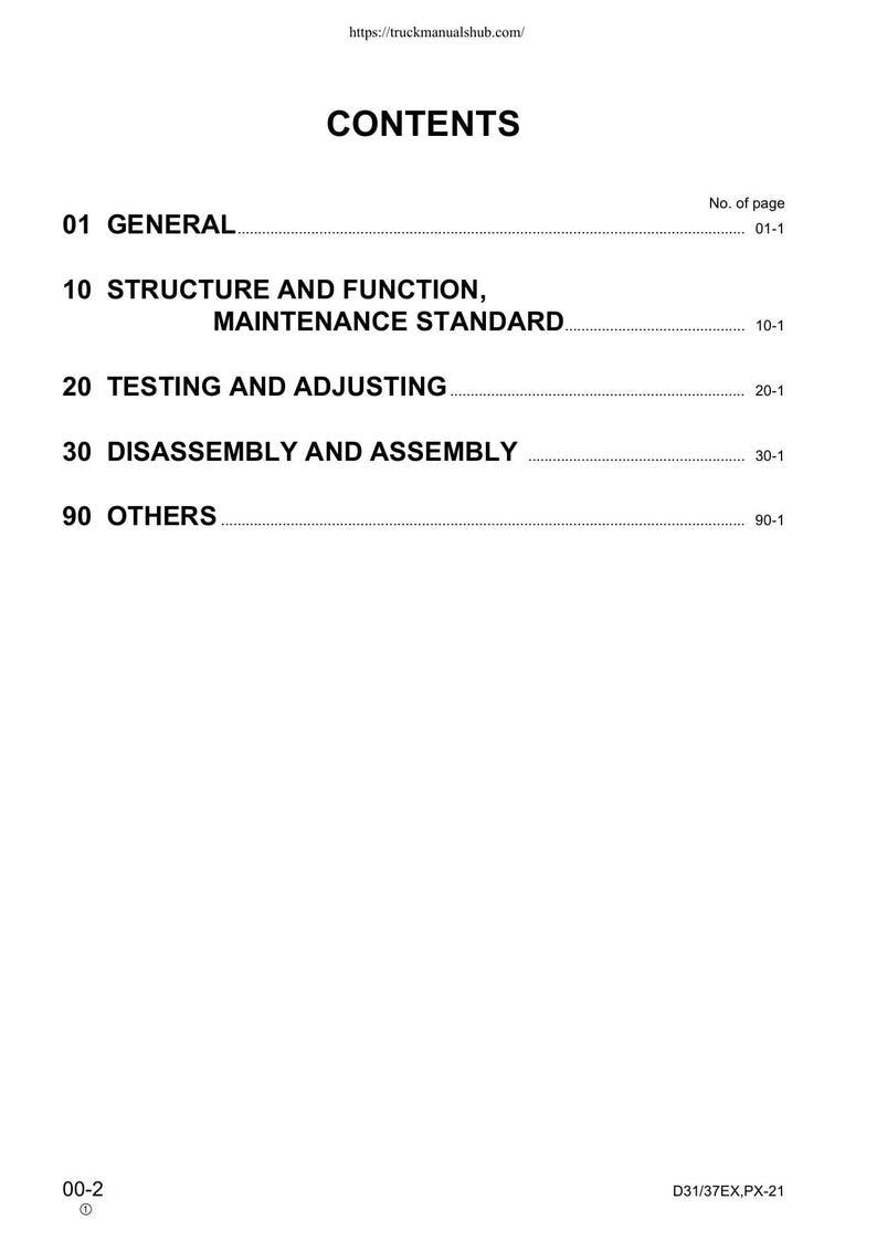 Komatsu D31EX D31PX D37EX d37px-21 Service Manual 2004-2008 Dozer pdf Download service manual preview page 6